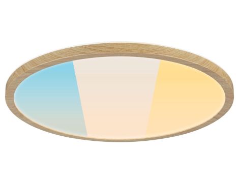 Plafoniera ATRIA SHINE LED Backlight 20,8W IP44 2800lm 400mm WS 3000/4000/6500K 230V drewnopodobny dąb / tworzywo sztuczne