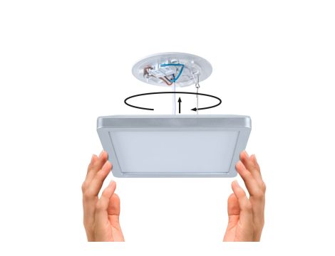 Plafoniera ATRIA SHINE LED 8W ze zmienną barwą 3000/4000/6500K + światło odbite kwadrat 190x190mm/35mm 1160 lm 230V IP44 Klasa energ. B chrom mat / tworzywo sztuczne - 8