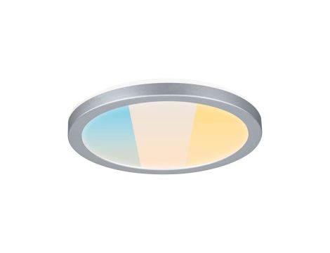 Plafoniera ATRIA SHINE LED 7,6W ze zmienną barwą 3000/4000/6500K + światło odbite okrągła 190mm/35mm 1000 lm 230V IP44 Klasa energ. B chrom mat / tworzywo sztuczne
