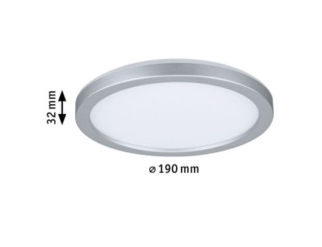 Plafoniera ATRIA SHINE LED 7,6W ze zmienną barwą 3000/4000/6500K + światło odbite okrągła 190mm/35mm 1000 lm 230V IP44 Klasa energ. B chrom mat / tworzywo sztuczne - 15
