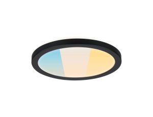 Plafoniera ATRIA SHINE LED 7,6W ze zmienną barwą 3000/4000/6500K + światło odbite okrągła 190mm/35mm 1000 lm 230V IP44 Klasa energ. B czarny / tworzywo sztuczne