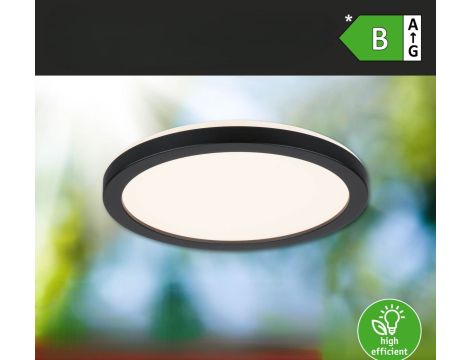 Plafoniera ATRIA SHINE LED 7,6W ze zmienną barwą 3000/4000/6500K + światło odbite okrągła 190mm/35mm 1000 lm 230V IP44 Klasa energ. B czarny / tworzywo sztuczne - 11