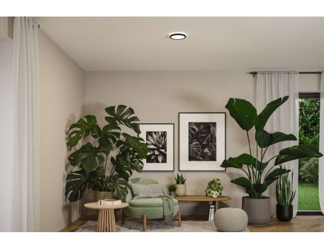 Plafoniera ATRIA SHINE LED 7,6W ze zmienną barwą 3000/4000/6500K + światło odbite okrągła 190mm/35mm 1000 lm 230V IP44 Klasa energ. B czarny / tworzywo sztuczne - 8