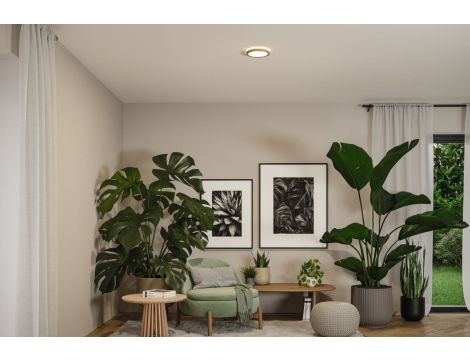 Plafoniera ATRIA SHINE LED 7,6W ze zmienną barwą 3000/4000/6500K + światło odbite okrągła 190mm/35mm 1000 lm 230V IP44 Klasa energ. B wzór drewna / tworzywo sztuczne - 10