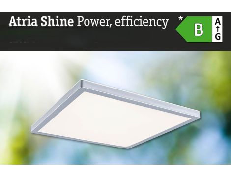Plafoniera ATRIA SHINE LED 15,7W ze zmienną barwą 3000/4000/6500K + światło odbite kwadrat 298x298mm/35mm 2100 lm 230V IP44 Klasa energ. B chrom mat / tworzywo sztuczne - 6