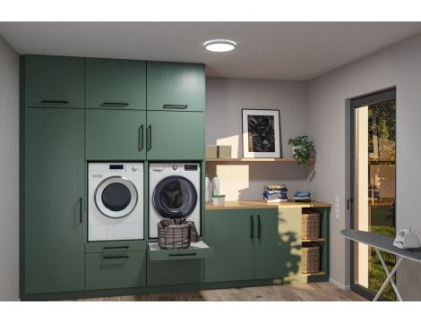 Plafoniera ATRIA SHINE LED 14,8W ze zmienną barwą 3000/4000/6500K + światło odbite okrągła 298mm/35mm 2250 lm 230V IP44 Klasa energ. B biały / tworzywo sztuczne - 13