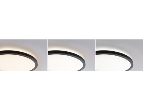 Plafoniera ATRIA SHINE LED 14,8W ze zmienną barwą 3000/4000/6500K + światło odbite okrągła 298mm/35mm 2250 lm 230V IP44 Klasa energ. B czarny / tworzywo sztuczne - 9