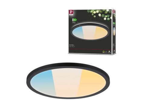 Plafoniera ATRIA SHINE LED 14,8W ze zmienną barwą 3000/4000/6500K + światło odbite okrągła 298mm/35mm 2250 lm 230V IP44 Klasa energ. B czarny / tworzywo sztuczne - 16