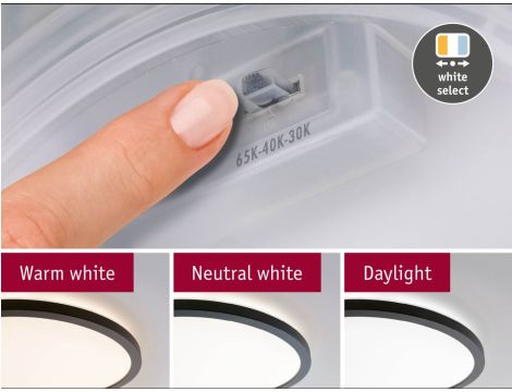 Plafoniera ATRIA SHINE LED 14,8W ze zmienną barwą 3000/4000/6500K + światło odbite okrągła 298mm/35mm 2250 lm 230V IP44 Klasa energ. B czarny / tworzywo sztuczne - 3