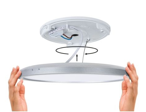 Plafoniera ATRIA SHINE LED 14,8W ze zmienną barwą 3000/4000/6500K + światło odbite okrągła 298mm/35mm 2250 lm 230V IP44 Klasa energ. B czarny / tworzywo sztuczne - 8