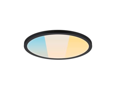 Plafoniera ATRIA SHINE LED 14,8W ze zmienną barwą 3000/4000/6500K + światło odbite okrągła 298mm/35mm 2250 lm 230V IP44 Klasa energ. B czarny / tworzywo sztuczne