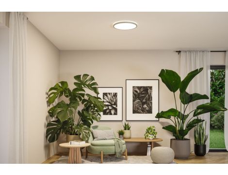 Plafoniera ATRIA SHINE LED 20,8W ze zmienną barwą 3000/4000/6500K + światło odbite okrągła 398mm/35mm 2800 lm 230V IP44 Klasa energ. B chrom mat / tworzywo sztuczne - 11