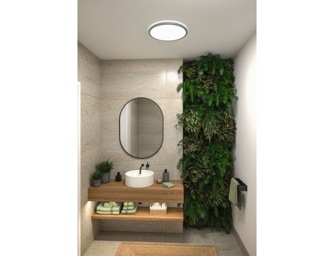 Plafoniera ATRIA SHINE LED 20,8W ze zmienną barwą 3000/4000/6500K + światło odbite okrągła 398mm/35mm 2800 lm 230V IP44 Klasa energ. B chrom mat / tworzywo sztuczne - 12