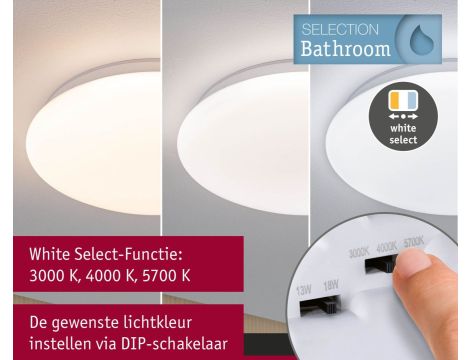 Plafoniera Leonis II LED 16,5W okrągła 280mm 1750lm Power DIP 13/18W White Select 3000/4000/5700K IP44 230V biały / tworzywo sztuczne - 7