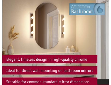 Oprawa ścienna REGULA II nad lustro E14 max. 3x40W DIM 230V IP 44 chrom / metal - 11