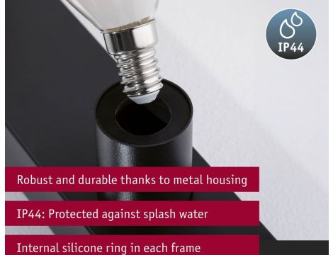 Oprawa ścienna REGULA II nad lustro E14 max. 3x40W DIM 230V IP 44 czarny / metal - 13