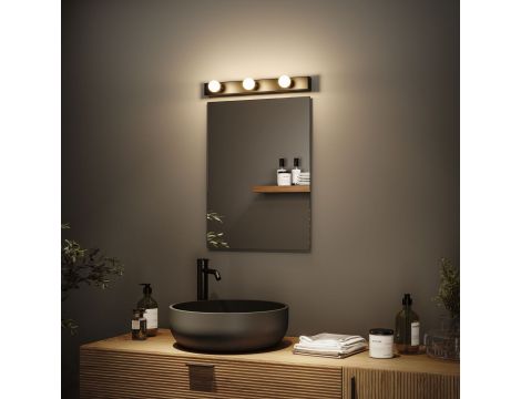 Oprawa ścienna REGULA II nad lustro E14 max. 3x40W DIM 230V IP 44 czarny / metal - 8