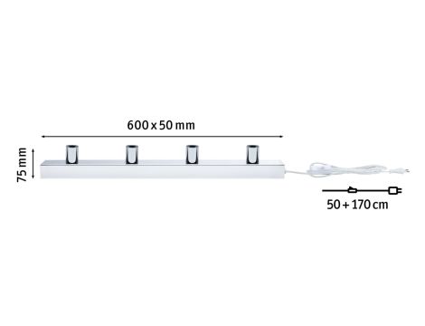 Oprawa ścienna REGULA II nad lustro z kablem E14 max. 4x40W DIM 230V IP 44 chrom / metal - 13
