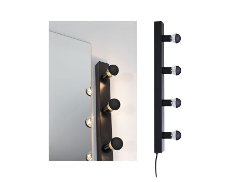 Oprawa ścienna REGULA II nad lustro z kablem E14 max. 4x40W DIM 230V IP 44 czarny / metal