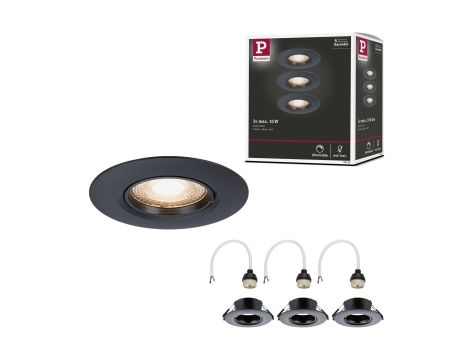 Zestaw opraw do wbudowania Starr GU10 max. 3x10W DIM 90mm IP23 230V czarny / tworzywo sztuczne - 9