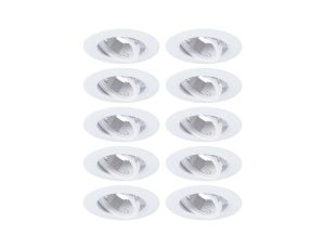Zestaw wychylnych opraw do wbudowania GU10 max. 10x10W DIM 90mm 30° IP23 230V biały / tworzywo sztuczne