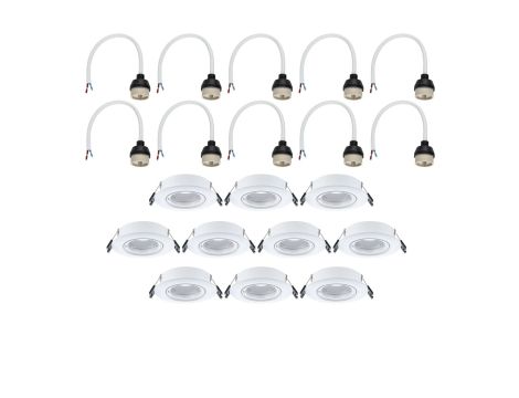 Zestaw wychylnych opraw do wbudowania GU10 max. 10x10W DIM 90mm 30° IP23 230V biały / tworzywo sztuczne - 2