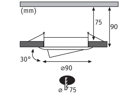 Zestaw wychylnych opraw do wbudowania GU10 max. 10x10W DIM 90mm 30° IP23 230V biały / tworzywo sztuczne - 8