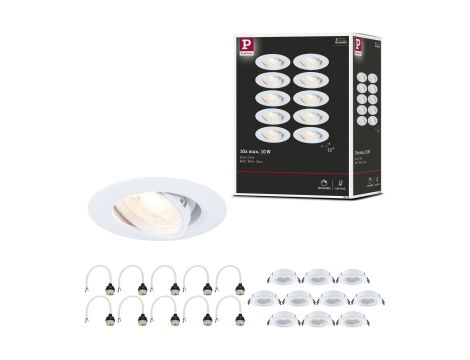 Zestaw wychylnych opraw do wbudowania GU10 max. 10x10W DIM 90mm 30° IP23 230V biały / tworzywo sztuczne - 9