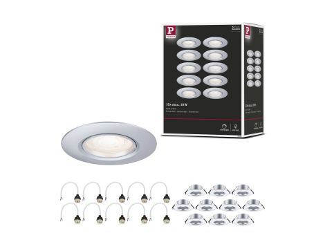 Zestaw opraw do wbudowania Starr GU10 max. 10x10W DIM 90mm IP23 230V chrom mat / tworzywo sztuczne - 8
