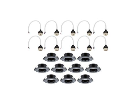 Zestaw opraw do wbudowania Starr GU10 max. 10x10W DIM 90mm IP23 230V czarny / tworzywo sztuczne - 2