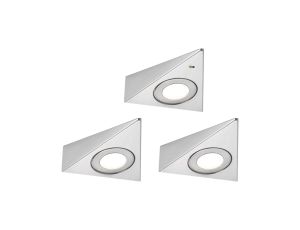 Oprawa podszafkowa TRIAS zestaw 3 szt. czujnik zbliżeniowy 3x2,7W 135x132mm 3x185lm 3000K 230/12V szczotkowane żelazo / metal