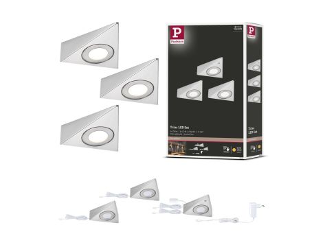 Oprawa podszafkowa TRIAS zestaw 3 szt. czujnik zbliżeniowy 3x2,7W 135x132mm 3x185lm 3000K 230/12V szczotkowane żelazo / metal - 10