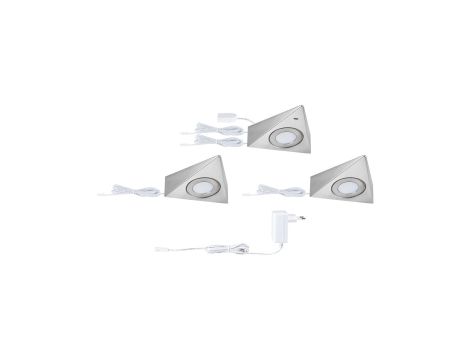 Oprawa podszafkowa TRIAS zestaw 3 szt. czujnik zbliżeniowy 3x2,7W 135x132mm 3x185lm 3000K 230/12V szczotkowane żelazo / metal - 4