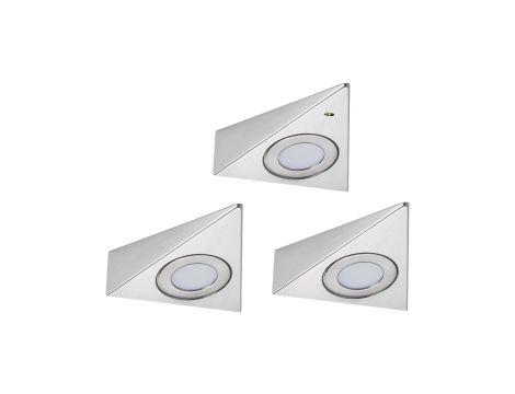 Oprawa podszafkowa TRIAS zestaw 3 szt. czujnik zbliżeniowy 3x2,7W 135x132mm 3x185lm 3000K 230/12V szczotkowane żelazo / metal - 7