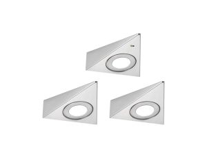 Oprawa podszafkowa TRIAS zestaw 3 szt. czujnik zbliżeniowy 3x2,7W 135x132mm 3x185lm 4000K 230/12V szczotkowane żelazo / metal