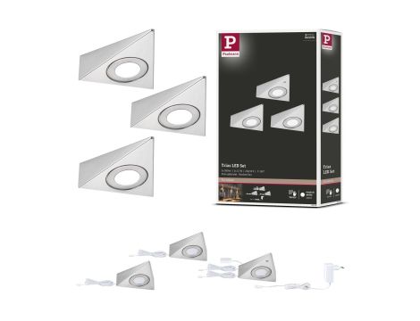 Oprawa podszafkowa TRIAS zestaw 3 szt. czujnik zbliżeniowy 3x2,7W 135x132mm 3x185lm 4000K 230/12V szczotkowane żelazo / metal - 10