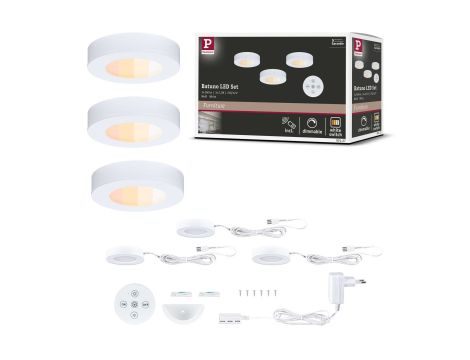 Oprawa podszafkowa LED Batuno zestaw 3szt z pilotem 3x2.1W 70mm 3x180lm 230/24V zmienna barwa 2200/2700/3500/4000K biały / tworzywo sztuczne - 11