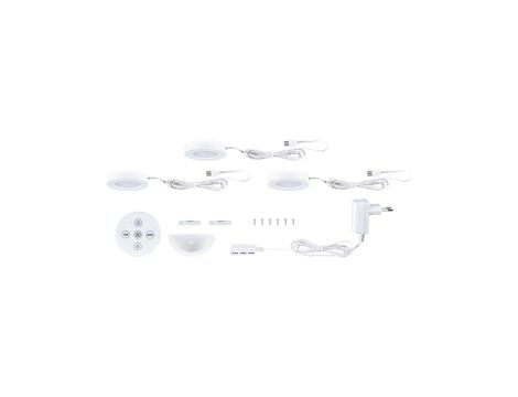 Oprawa podszafkowa LED Batuno zestaw 3szt z pilotem 3x2.1W 70mm 3x180lm 230/24V zmienna barwa 2200/2700/3500/4000K biały / tworzywo sztuczne - 3