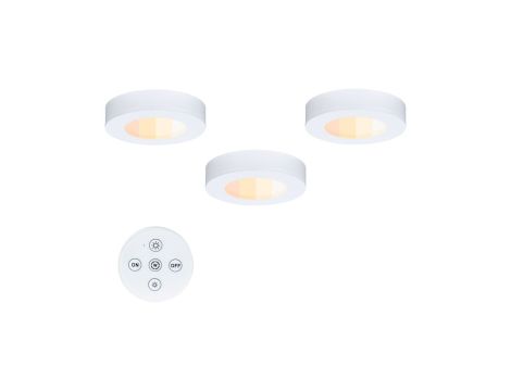 Oprawa podszafkowa LED Batuno zestaw 3szt z pilotem 3x2.1W 70mm 3x180lm 230/24V zmienna barwa 2200/2700/3500/4000K biały / tworzywo sztuczne