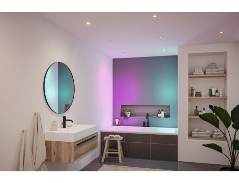 Zestaw wychylnych opraw wpuszczanych LED Nova Coin okrągłych 84mm 50° 3x2,8W 3x505lm 4000K klasa A 230V biały mat / aluminium - 6