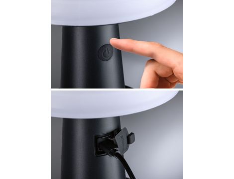 Lampka stołowa solarna ILANGA LED DIM USB-C 2.1W 125lm 2700K IP44 antracyt / tworzywo z recyklingu - 9