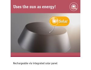 Lampka stołowa solarna SOALA LED DIM USB-C 2.1W 125lm 2700K IP44 antracyt / tworzywo z recyklingu - image 2