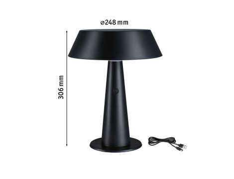 Lampka stołowa solarna SOALA LED DIM USB-C 2.1W 125lm 2700K IP44 antracyt / tworzywo z recyklingu - 13