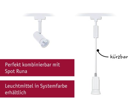 Oprawa zwieszana URail Runa max 1x10W GU10 DIM 230V biały RAL 9003 / metal - 8