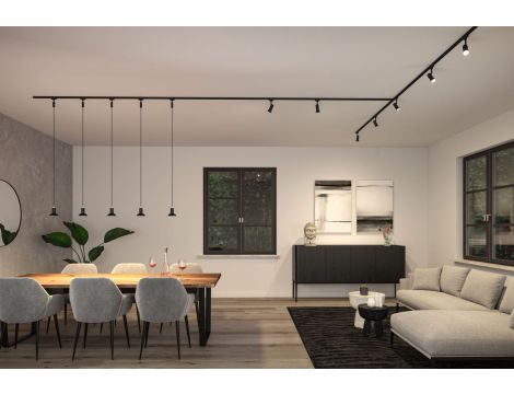 Oprawa zwieszana URail Runa max 1x10W GU10 DIM 230V czarny mat / metal - 2