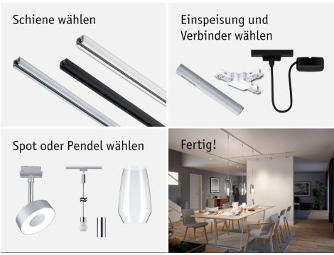 Zasilanie środkowe URail SH Zigbee max.100W 230V chrom mat / tworzywo sztuczne - 6