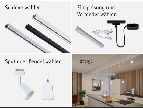 Przewód zasilający URail SH Zigbee 1m max.100W 230V biały RAL 9003 / tworzywo sztuczne - 5