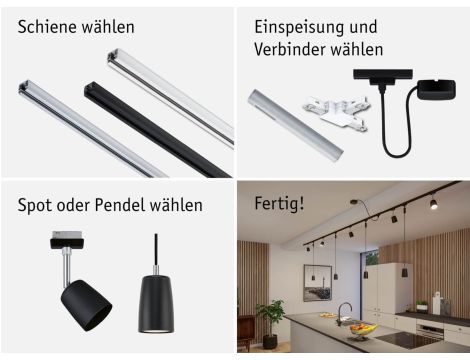 Przewód zasilający URail SH Zigbee 1m max.100W 230V czarny mat / tworzywo sztuczne - 4