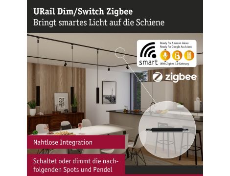 Adapter środkowy URail SH Zigbee ściemnianie/włączanie max.50W 230V czarny mat / metal - 6