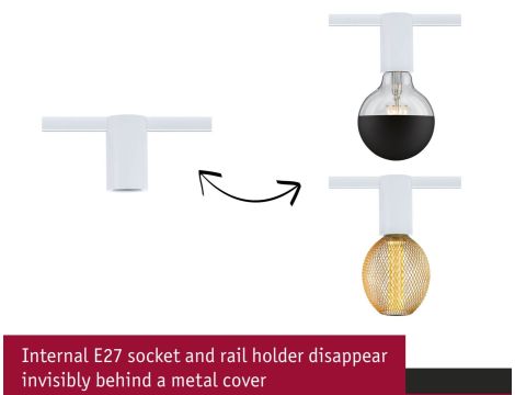 Oprawa Ceiling Socket URail max 1x20W E27 230V biały RAL 9003 / metal - 3